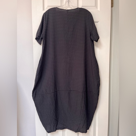 NWT Alchemia Tricot Made in Italy Minimalist Stripe Cocoon Dress M/L Black - Picture 9 of 15